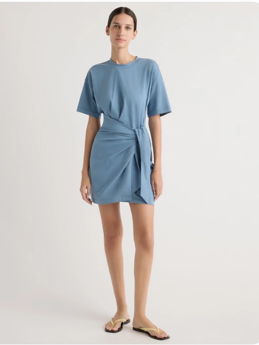 Modern Citizen Fallon T-Shirt Wrap Dress in Dusty Blue NWT